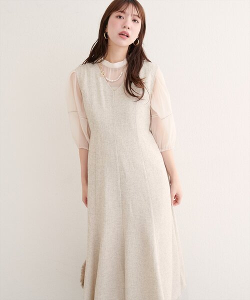 natural couture（ナチュラルクチュール）の「【WEB限定】マーメイドフレアワンピース（ワンピース・レディース・ブラック/ブラウン/グレー/オフホワイト・FREE）」の5枚目の写真