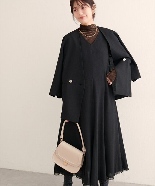 natural couture（ナチュラルクチュール）の「【WEB限定】マーメイドフレアワンピース（ワンピース・レディース・ブラック/ブラウン/グレー/オフホワイト・FREE）」の15枚目の写真