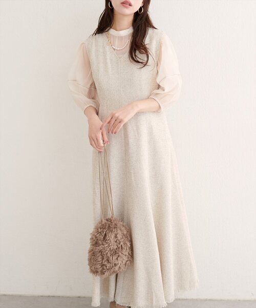 natural couture（ナチュラルクチュール）の「【WEB限定】マーメイドフレアワンピース（ワンピース・レディース・ブラック/ブラウン/グレー/オフホワイト・FREE）」の2枚目の写真