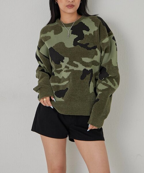 セール】KOOKYNモール糸カモ柄クルーニット（ニット/セーター）｜WHO'S