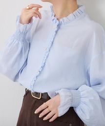 新品コラージュガリャルダガランテ カラミウエストタックブラウス ブルー水色 新品コラージュガリャルダガランテ カラミウエストタック