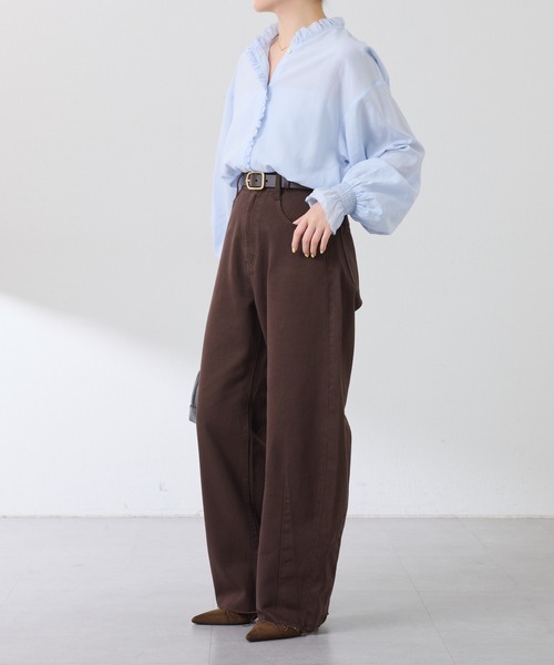 COLLAGE GALLARDAGALANTE（コラージュガリャルダガランテ）の「フリルカラーシャツ（シャツ/ブラウス・レディース・ベージュ/サックスブルー・FREE）」の8枚目の写真