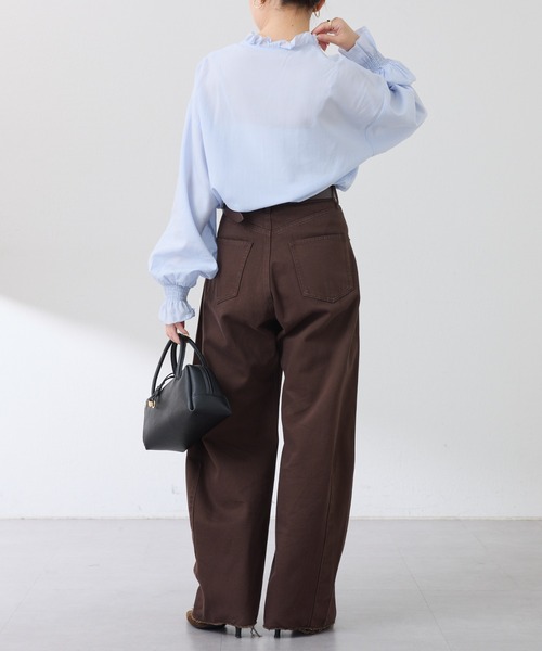 COLLAGE GALLARDAGALANTE（コラージュガリャルダガランテ）の「フリルカラーシャツ（シャツ/ブラウス・レディース・ベージュ/サックスブルー・FREE）」の9枚目の写真