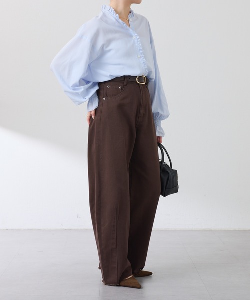 COLLAGE GALLARDAGALANTE（コラージュガリャルダガランテ）の「フリルカラーシャツ（シャツ/ブラウス・レディース・ベージュ/サックスブルー・FREE）」の11枚目の写真