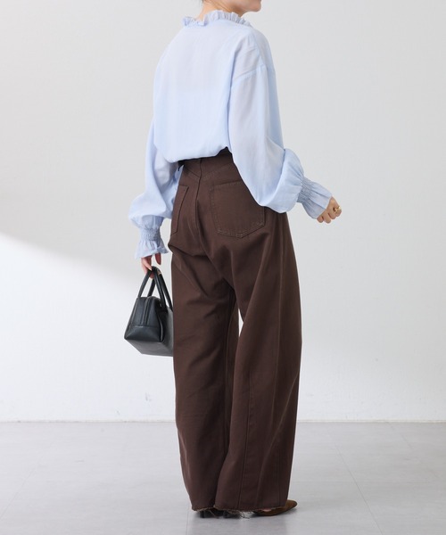 COLLAGE GALLARDAGALANTE（コラージュガリャルダガランテ）の「フリルカラーシャツ（シャツ/ブラウス・レディース・ベージュ/サックスブルー・FREE）」の10枚目の写真