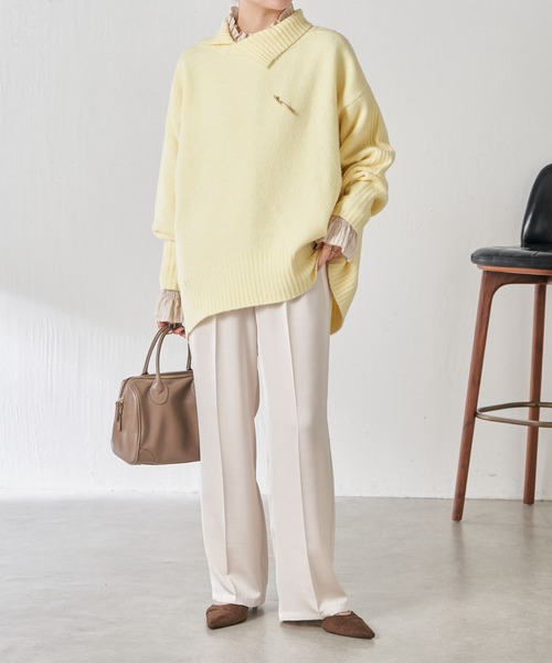 COLLAGE GALLARDAGALANTE（コラージュガリャルダガランテ）の「フリルカラーシャツ（シャツ/ブラウス・レディース・ベージュ/サックスブルー・FREE）」の3枚目の写真