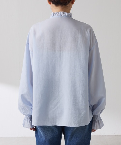 COLLAGE GALLARDAGALANTE（コラージュガリャルダガランテ）の「フリルカラーシャツ（シャツ/ブラウス・レディース・ベージュ/サックスブルー・FREE）」の20枚目の写真