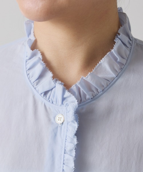 COLLAGE GALLARDAGALANTE（コラージュガリャルダガランテ）の「フリルカラーシャツ（シャツ/ブラウス・レディース・ベージュ/サックスブルー・FREE）」の21枚目の写真