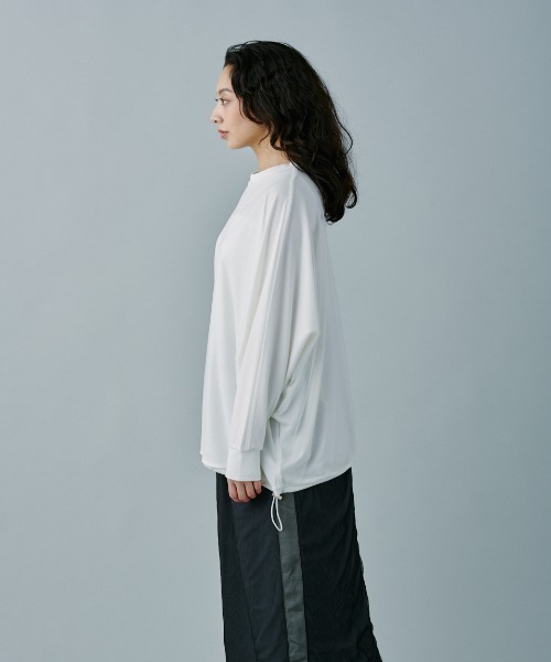 terrace(テラス)の「オーバーチュールドルマンプルオーバー(Tシャツ/カットソー・レディース・ブラック/オフホワイト/アッシュグレー・MEDIUM)」の4枚目の写真