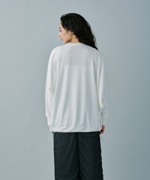 terrace(テラス)の「オーバーチュールドルマンプルオーバー(Tシャツ/カットソー・レディース・ブラック/オフホワイト/アッシュグレー・MEDIUM)」の8枚目の写真