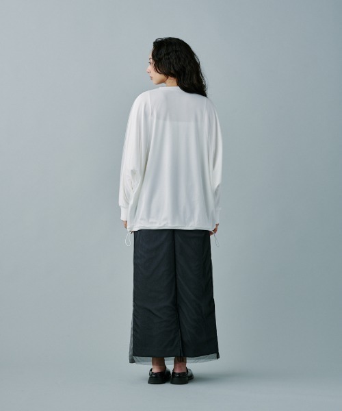 terrace(テラス)の「オーバーチュールドルマンプルオーバー(Tシャツ/カットソー・レディース・ブラック/オフホワイト/アッシュグレー・MEDIUM)」の11枚目の写真