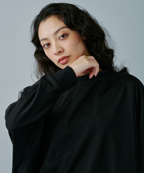 terrace(テラス)の「オーバーチュールドルマンプルオーバー(Tシャツ/カットソー・レディース・ブラック/オフホワイト/アッシュグレー・MEDIUM)」の16枚目の写真