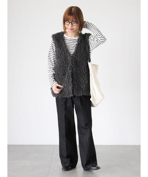 Lugnoncure（ルノンキュール）の「無地/ボーダー天竺トップス（その他トップス・レディース・ブラック/オフホワイト/ホワイト・F）」の7枚目の写真