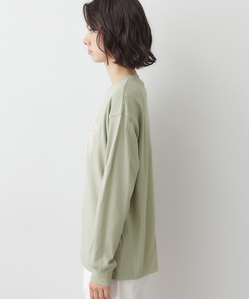 Dessin（デッサン）の「【ユニセックス/洗える】ビッグロゴロンT（Tシャツ/カットソー・レディース・ホワイト系/ライトグリーン/ネイビー・01/02/03/04）」の9枚目の写真
