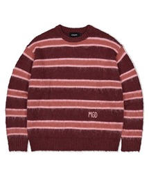 『mahagrid/マハグリッド』 HAIRY STRIPE KNIT SWEATER/ヘアリーボーダー ニットシャツ