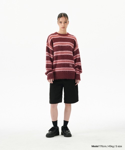 MAHAGRID(マハグリッド)の「『mahagrid/マハグリッド』 HAIRY STRIPE KNIT SWEATER/ヘアリーボーダー ニットシャツ(ニット/セーター・レディース・ネイビー/アイボリー/ボルドー・L/M)」の19枚目の写真