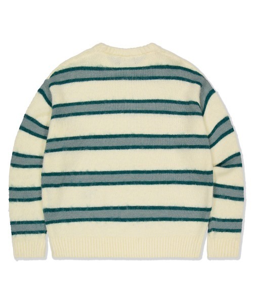 MAHAGRID(マハグリッド)の「『mahagrid/マハグリッド』 HAIRY STRIPE KNIT SWEATER/ヘアリーボーダー ニットシャツ(ニット/セーター・レディース・ネイビー/アイボリー/ボルドー・L/M)」の22枚目の写真