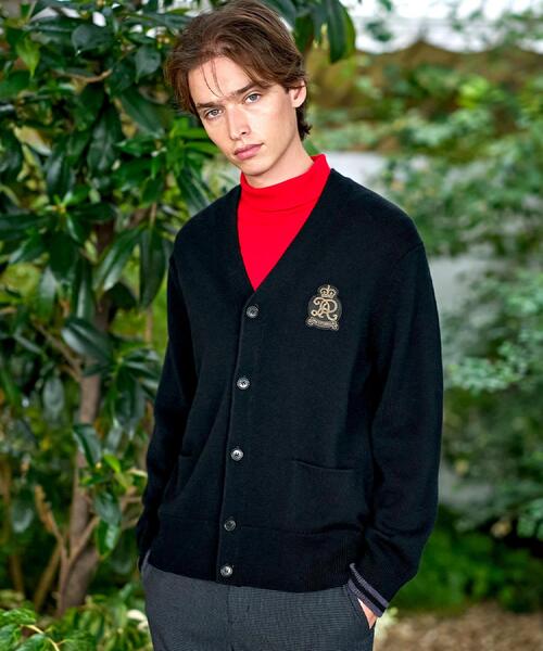 DRESSTERIOR(ドレステリア)の「ウォッシャブル エンブレムカーディガン(カーディガン/ボレロ・メンズ・ブラック/ダークグレー・90/94/92/91)」の2枚目の写真