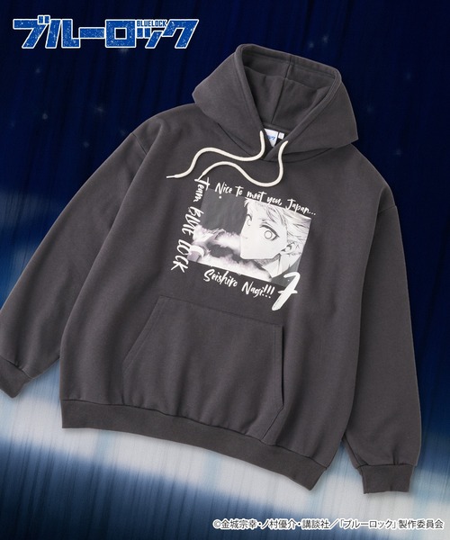 Moi dix Mois 裏起毛　ブルーロゴ　パーカー　XL　ブラック Moi dix Mois 裏起毛 ブルーロゴ パーカー XL ブラック