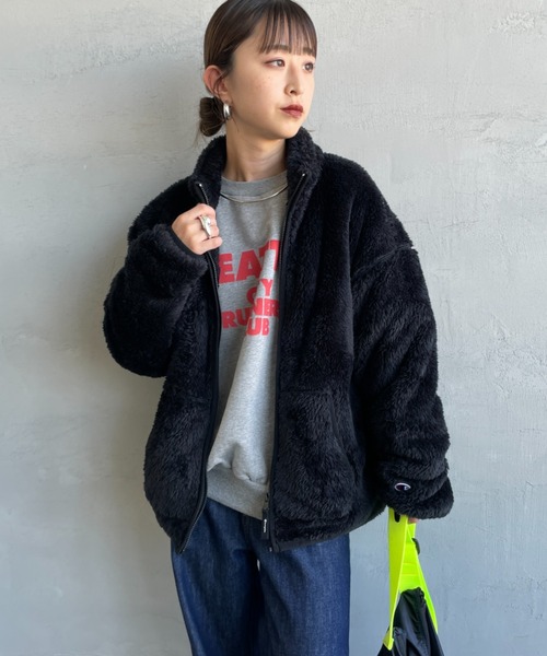 WEB限定Champion/チャンピオン別注ボアフリースジャケット ボアブルゾン Champion（チャンピオン） ブルゾン アウター 「WEB限定追加2」別注