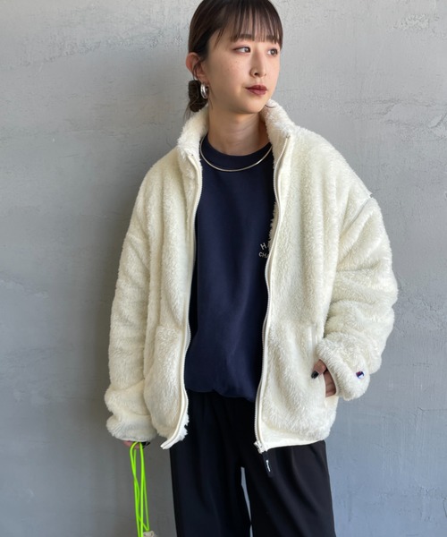 FTC オリーブ ジャンパー・ブルゾン WEB限定】[Champion/チャンピオン] ボアフリース ジップブルゾン