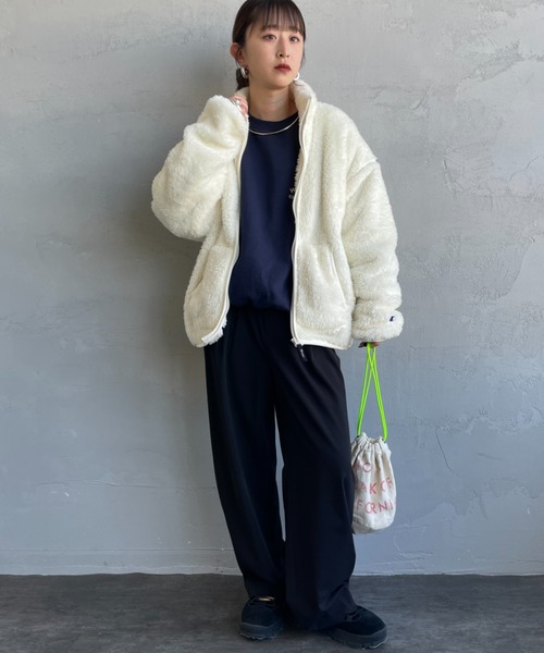 WEB限定】[Champion/チャンピオン] ボアフリース ジップブルゾン