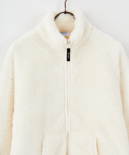 【Champion／チャンピオン】ジップアップフリース ボアブルゾン・Mホワイト WEB先行予約】[Champion/チャンピオン] ボアフリース ジップ