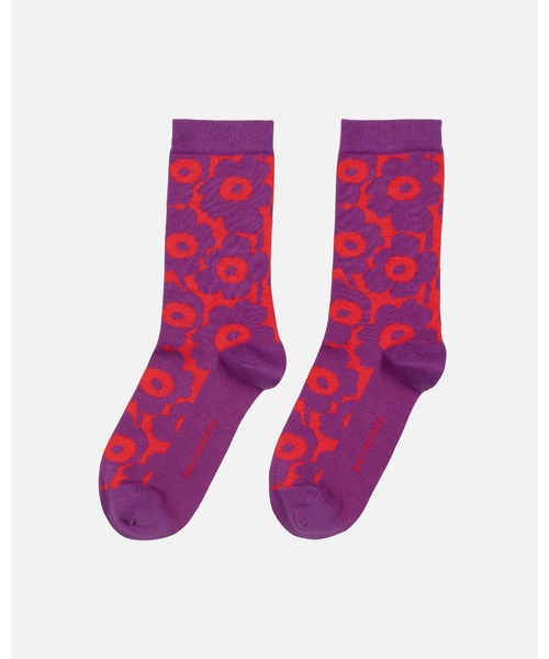 marimekko(マリメッコ)の「Linjaus Unikko / socks(ソックス/靴下・レディース・レッド/パープル/ベビーピンク/ライトブルー・40/37/34)」の2枚目の写真