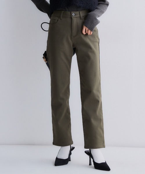 Petitjo（プッチージョ）の「小さいサイズ　裏フリースストレッチパンツ(スキニー・ストレート)　低身長さん・小柄女性（その他パンツ・レディース・グレー系/ブラック/カーキ/カーキ系1/ブラック系1・LL/PL2/PM2/PS2/PSS2/PSS1/PS1/PM1/PL1/LLP/PSS/PS/PM/PL）」の5枚目の写真