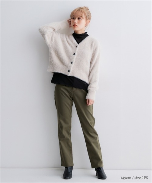 Petitjo（プッチージョ）の「小さいサイズ　裏フリースストレッチパンツ(スキニー・ストレート)　低身長さん・小柄女性（その他パンツ・レディース・グレー系/ブラック/カーキ/カーキ系1/ブラック系1・LL/PL2/PM2/PS2/PSS2/PSS1/PS1/PM1/PL1/LLP/PSS/PS/PM/PL）」の12枚目の写真