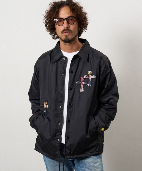 STUD MUFFIN(スタッドマフィン)の「mj11231-ドリップスタークロスパッチ ナイロン コーチジャケット(614-09216)(ナイロンジャケット・メンズ・ブラック/カーキ・2/3/4)」の22枚目の写真