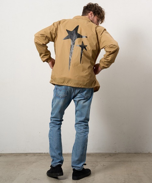 STUD MUFFIN(スタッドマフィン)の「mj11231-ドリップスタークロスパッチ ナイロン コーチジャケット(614-09216)(ナイロンジャケット・メンズ・ブラック/カーキ・2/3/4)」の8枚目の写真