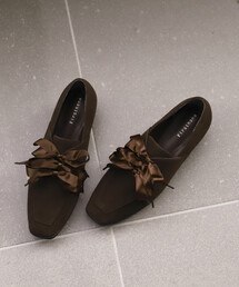 新品　22.5 リボン　パンプス ブラウン　太ヒール　モカシン 新品 22.5 リボン パンプス ブラウン 太ヒール モカシン - 靴低 価格 通販