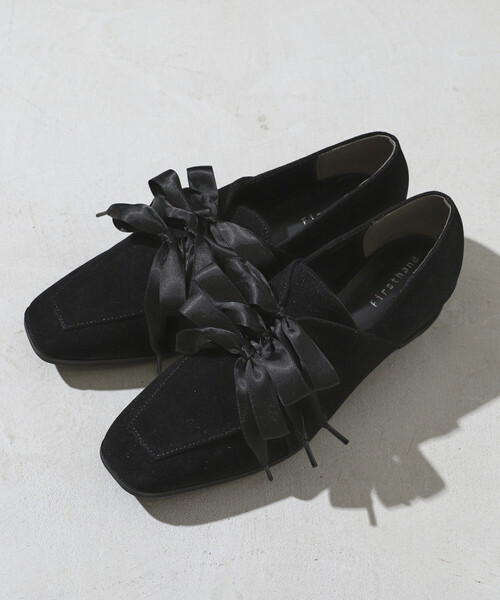 Firsthand（ファーストハンド）の「Firsthand/ファーストハンド スウェードライク リボン レースアップ シューズ (22.5～24.5cmサイズ展開)（パンプス・レディース・ブラウン/ブラック・SMALL/LARGE/MEDIUM）」の7枚目の写真