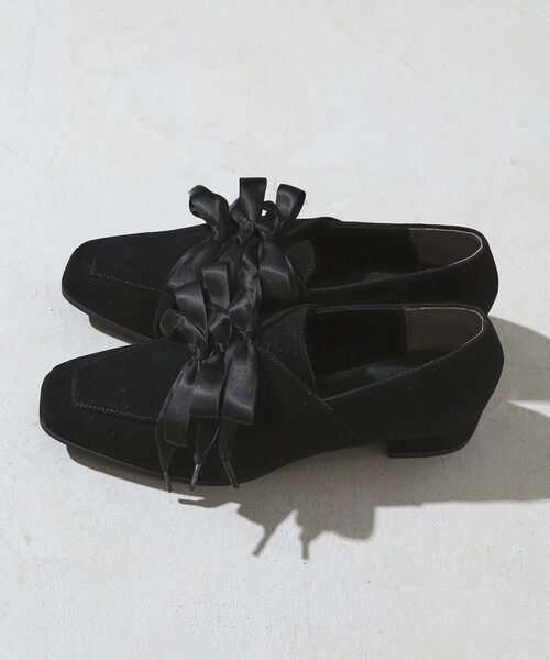 Firsthand（ファーストハンド）の「Firsthand/ファーストハンド スウェードライク リボン レースアップ シューズ (22.5～24.5cmサイズ展開)（パンプス・レディース・ブラウン/ブラック・SMALL/LARGE/MEDIUM）」の8枚目の写真