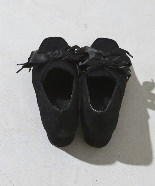 Firsthand（ファーストハンド）の「Firsthand/ファーストハンド スウェードライク リボン レースアップ シューズ (22.5～24.5cmサイズ展開)（パンプス・レディース・ブラウン/ブラック・SMALL/LARGE/MEDIUM）」の9枚目の写真