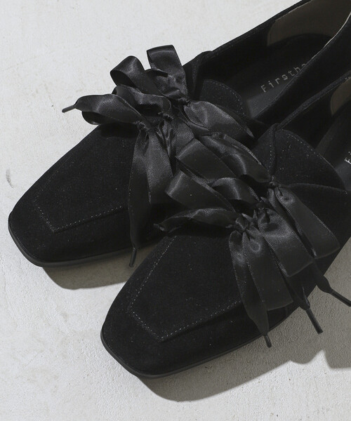 Firsthand（ファーストハンド）の「Firsthand/ファーストハンド スウェードライク リボン レースアップ シューズ (22.5～24.5cmサイズ展開)（パンプス・レディース・ブラウン/ブラック・SMALL/LARGE/MEDIUM）」の10枚目の写真