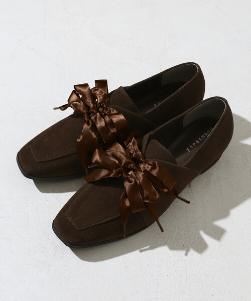 Firsthand（ファーストハンド）の「Firsthand/ファーストハンド スウェードライク リボン レースアップ シューズ (22.5～24.5cmサイズ展開)（パンプス・レディース・ブラウン/ブラック・SMALL/LARGE/MEDIUM）」の12枚目の写真