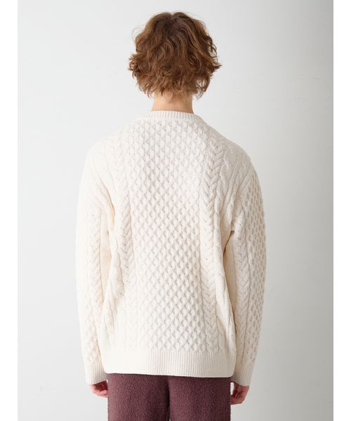 【HOMME】アランプルオーバー クリーム　新品タグ付き　M セール】【HOMME】アランプルオーバー（ルームウェア/パジャマ