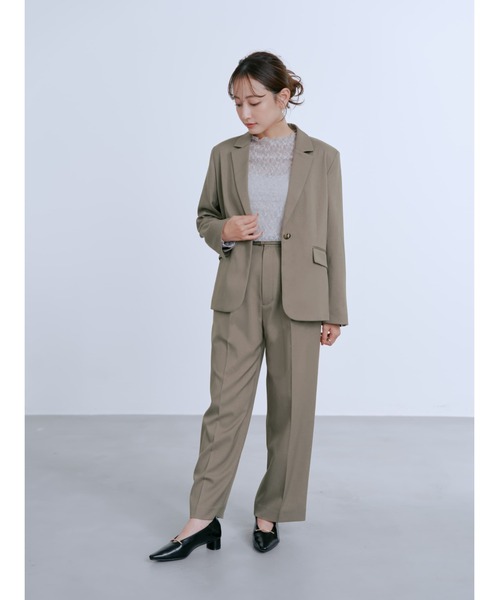 COHINA（コヒナ）の「ナローベルトセミワイドパンツ 【低身長・小柄女性】（スラックス・レディース・グレー/ブラウン/ベージュ・XS-Short/S-Short/XS-Regular/S-Regular）」の5枚目の写真