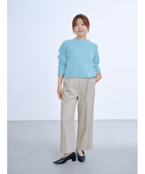 COHINA（コヒナ）の「ナローベルトセミワイドパンツ 【低身長・小柄女性】（スラックス・レディース・グレー/ブラウン/ベージュ・XS-Short/S-Short/XS-Regular/S-Regular）」の11枚目の写真