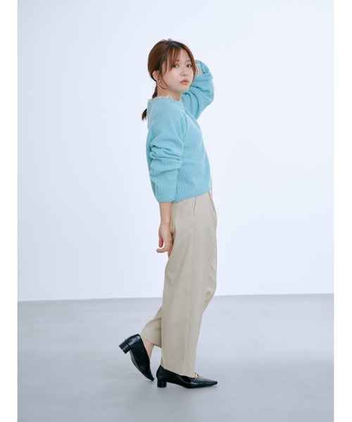 COHINA（コヒナ）の「ナローベルトセミワイドパンツ 【低身長・小柄女性】（スラックス・レディース・グレー/ブラウン/ベージュ・XS-Short/S-Short/XS-Regular/S-Regular）」の12枚目の写真