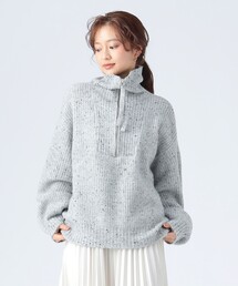 ハーフジップ」に該当するニット/セーター（グレー/灰色系・無地