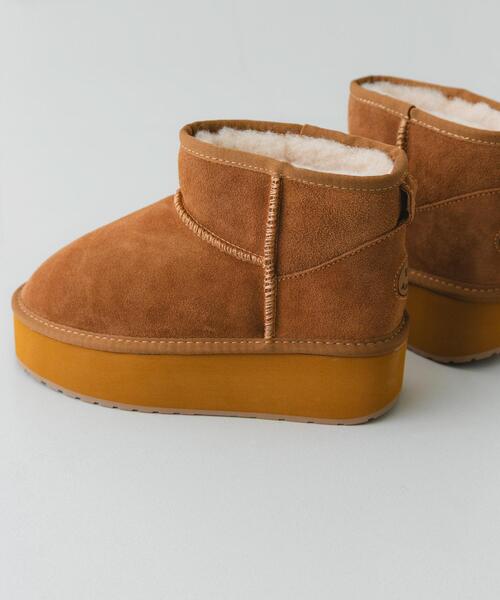 RODE SKO（ロデスコ）の「EMU　PLATFORM MICRO WOOL（ブーツ・レディース・ブラック/キャメル・8/7）」の2枚目の写真