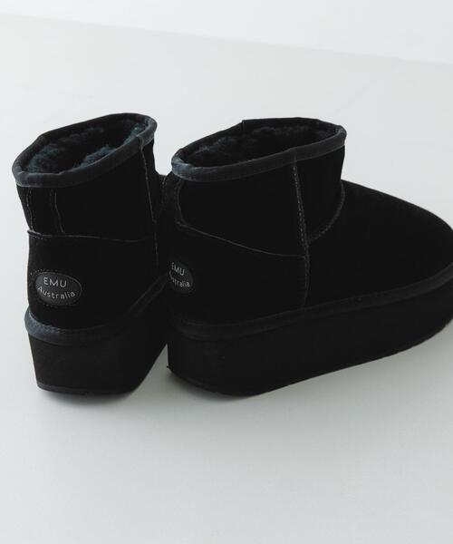 RODE SKO（ロデスコ）の「EMU　PLATFORM MICRO WOOL（ブーツ・レディース・ブラック/キャメル・8/7）」の3枚目の写真