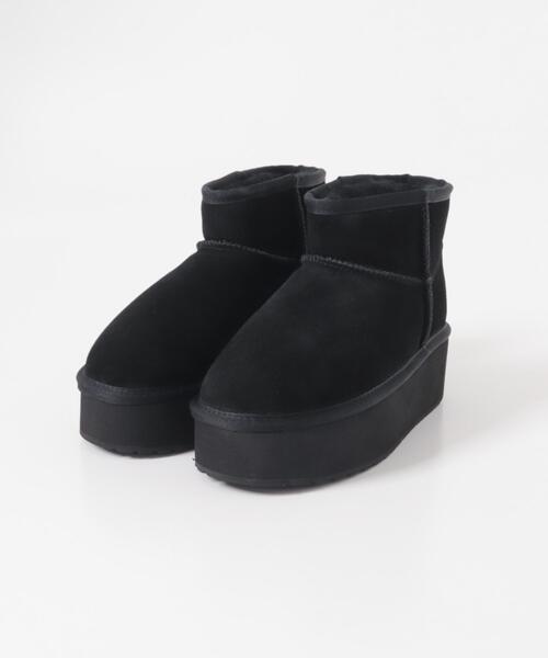 RODE SKO（ロデスコ）の「EMU　PLATFORM MICRO WOOL（ブーツ・レディース・ブラック/キャメル・8/7）」の6枚目の写真