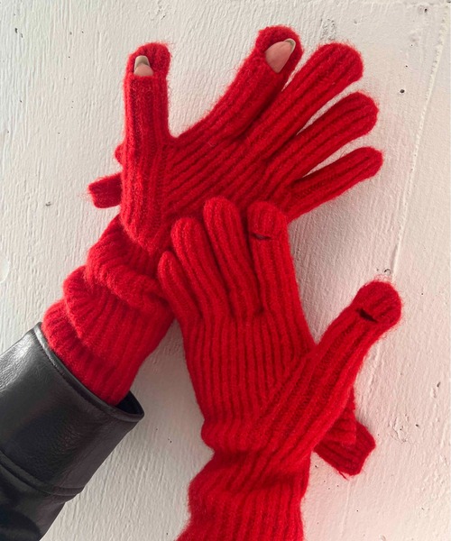 Casselini（キャセリーニ）の「Casselini(キャセリーニ)ロングニットリボングローブ（手袋・レディース・レッド/ベージュ/ブラック・FREE）」の20枚目の写真