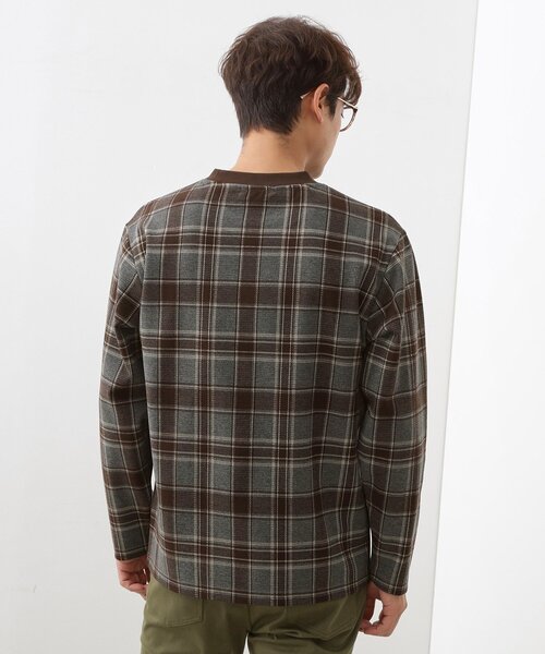 THE SHOP TK （ザ ショップ ティーケー ）の「チェックジャカードプルオーバー（Tシャツ/カットソー・メンズ・ブルー系その他3/ダークブラウン系1/ベージュ系その他5・02/03/04）」の5枚目の写真