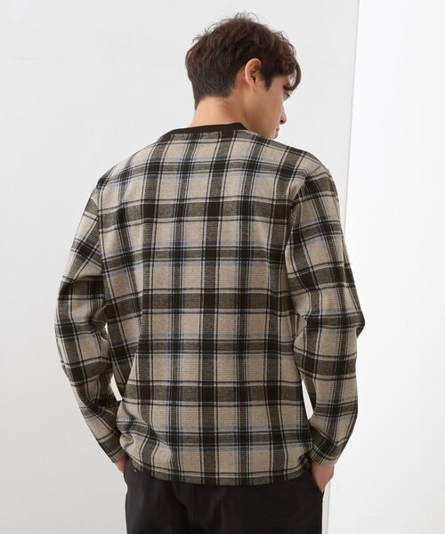 THE SHOP TK （ザ ショップ ティーケー ）の「チェックジャカードプルオーバー（Tシャツ/カットソー・メンズ・ブルー系その他3/ダークブラウン系1/ベージュ系その他5・02/03/04）」の13枚目の写真