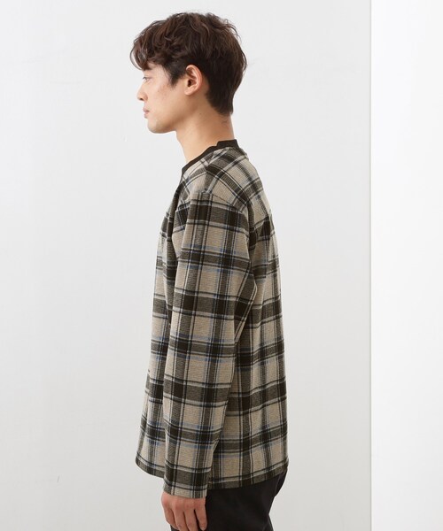 THE SHOP TK （ザ ショップ ティーケー ）の「チェックジャカードプルオーバー（Tシャツ/カットソー・メンズ・ブルー系その他3/ダークブラウン系1/ベージュ系その他5・02/03/04）」の17枚目の写真